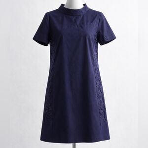 Twin-Set Navy Shift‎ Dress With Lace Back - Italian Brand